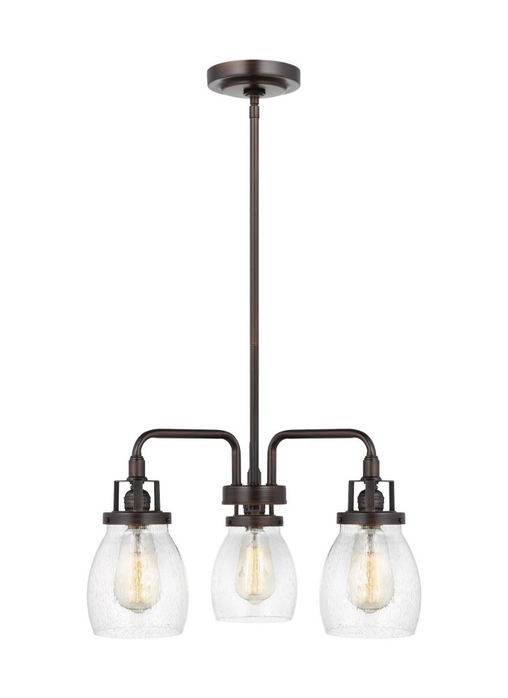 Sea Gull Lighting-3114503-710-Belton - 19.88 Inch 3 Light Chandelier Incandescent Lamping  Bronze Finish with Clear Seeded Glass