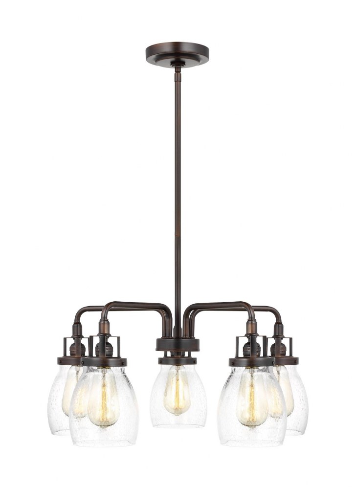 Sea Gull Lighting-3114505-710-Belton - 23.88 Inch 5 Light Chandelier Incandescent Lamping  Bronze Finish with Clear Seeded Glass