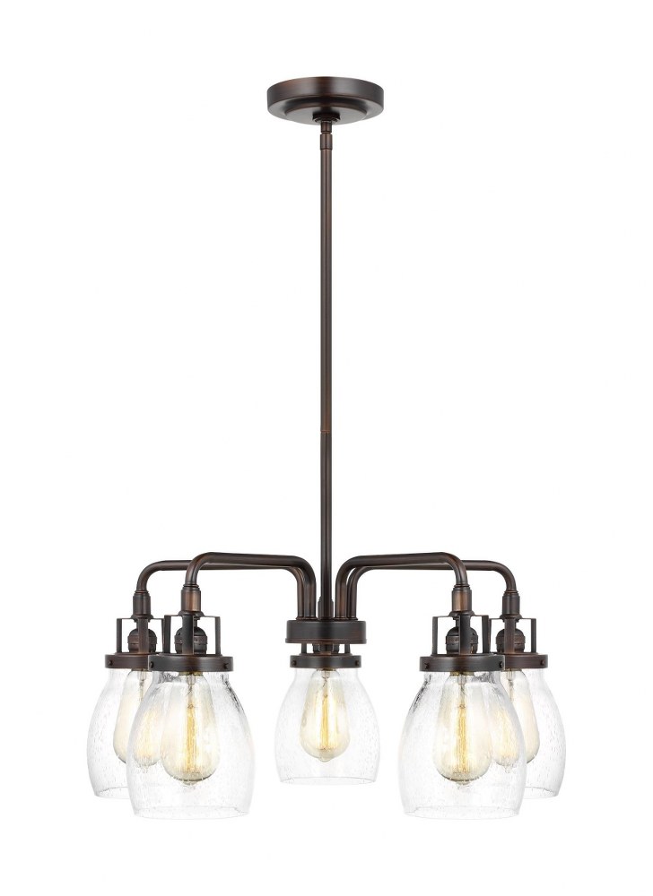 Sea Gull Lighting-3114505EN7-710-Belton - 23.88 Inch 5 Light Chandelier Bronze LED Bronze Finish with Clear Seeded Glass