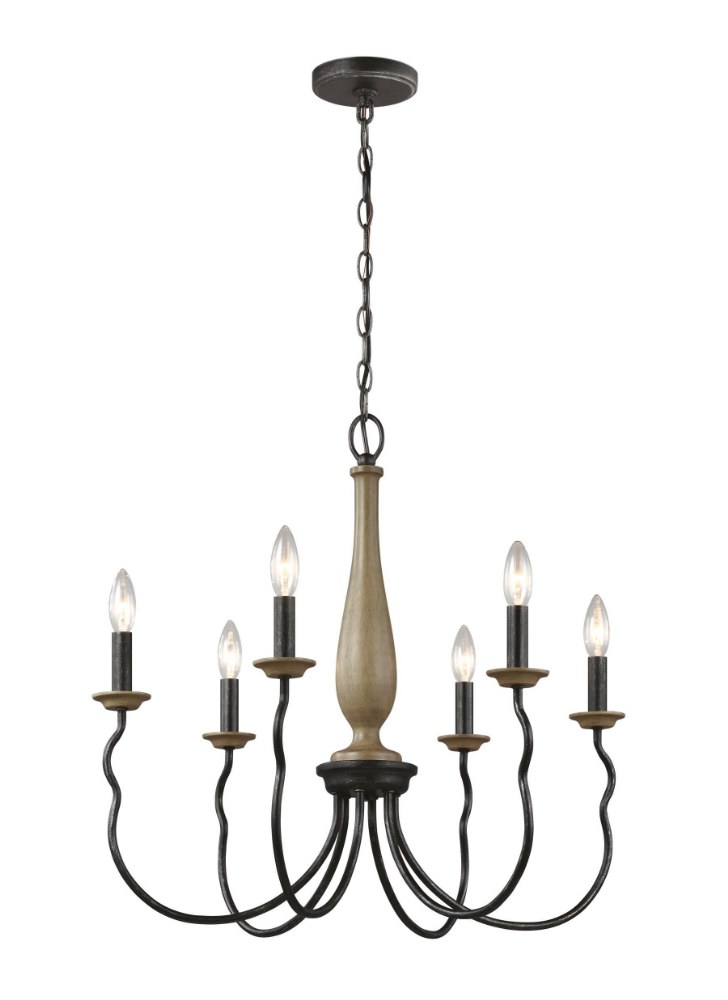 Sea Gull Lighting-3115806-846-Samira - 6 Light Chandelier   Stardust Finish