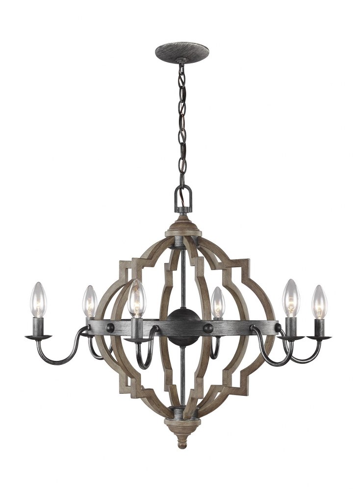 Sea Gull Lighting-3124906-846-Socorro - Six Light Chandelier Stardust Incandescent 40 Stardust Finish