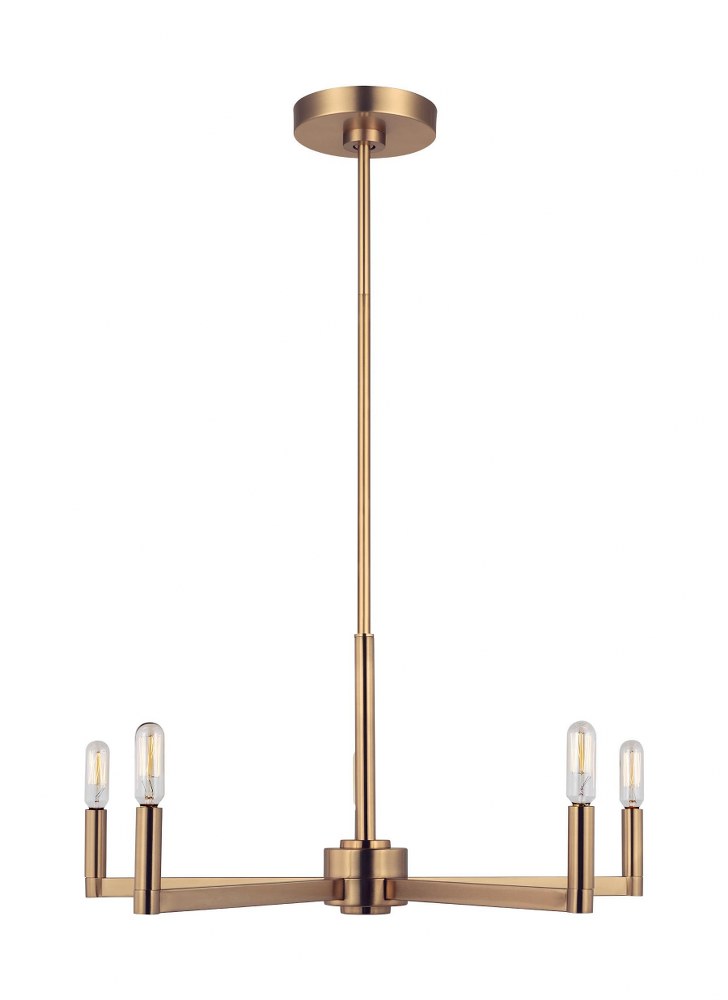 Sea Gull Lighting-3164205-848-Fullton - 5 Light Chandelier In Modern Style-10.5 Inches Tall and 24 Inches Wide Satin Brass Incandescent