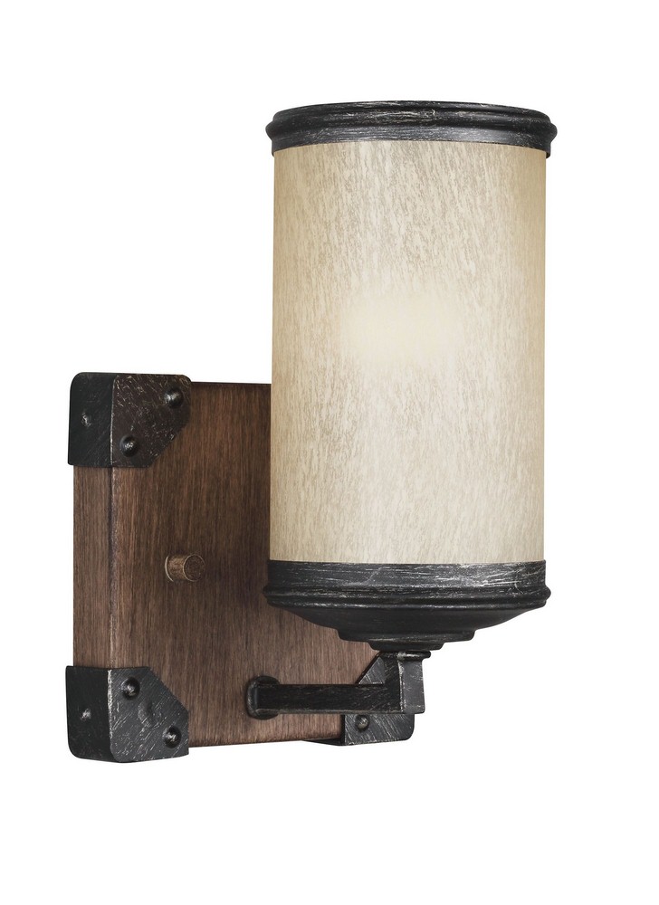 Sea Gull Lighting-4113301-846-Dunning - One Light Wall/Bath Sconce Incandescent:100 Watt  Stardust Finish with Creme Parchment Glass