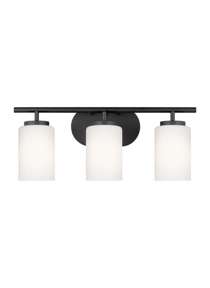 Sea Gull Lighting-41162EN3-112-Oslo - Three Light Wall/Bath Midnight Black LED Midnight Black Finish with Cased Opal Etched Glass