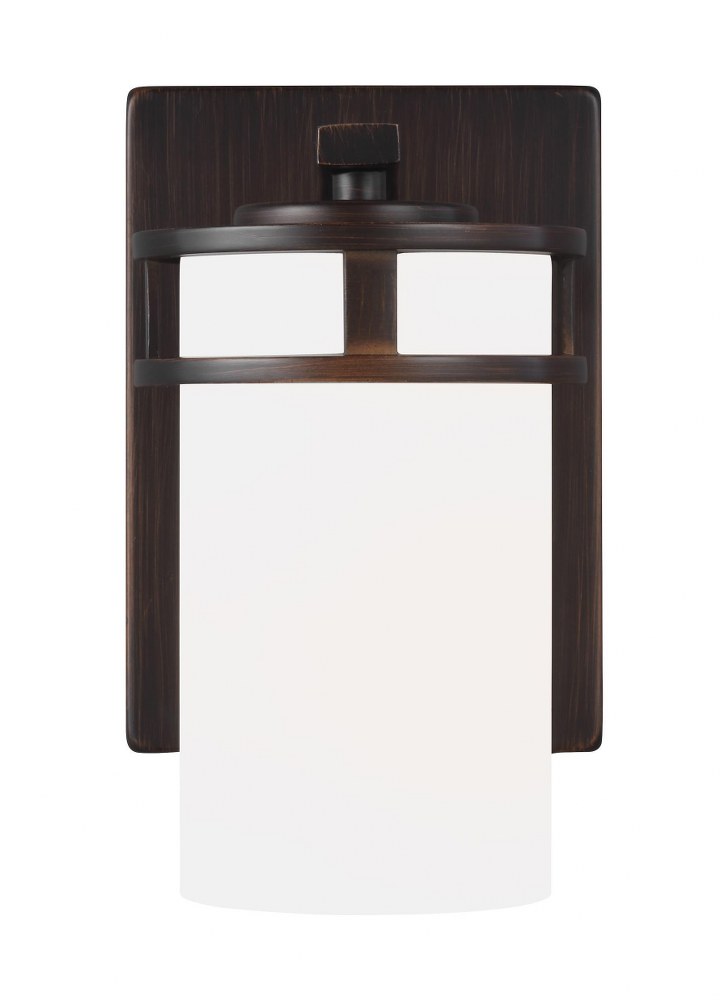 Sea Gull Lighting-4121601EN3-710-Robie - 1 Light Bath Vanity Bronze LED Chrome Finish with Etched/White Glass