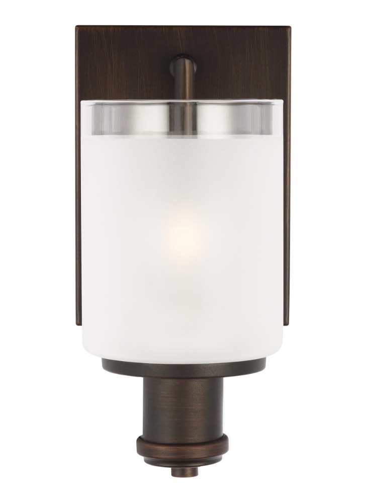 Sea Gull Lighting-4139801EN3-710-Norwood - 1 Light Bath Vanity Bronze LED Chrome Finish with Clear/Satin Etched Glass