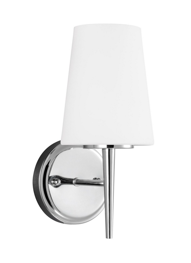 Sea Gull Lighting-4140401-05-Driscoll - One Light Wall/Bath Bar   Chrome Finish with Etched/White Glass