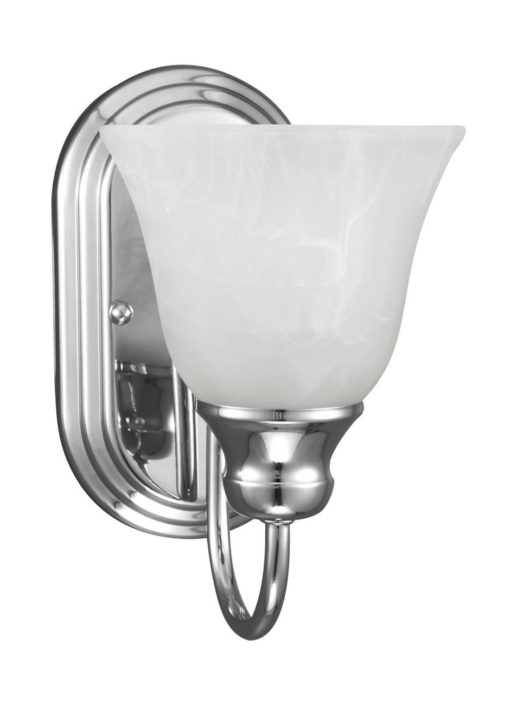 Sea Gull Lighting-41939-05-Windgate - One Light Wall/Bath Bar   Chrome Finish with Alabaster Glass