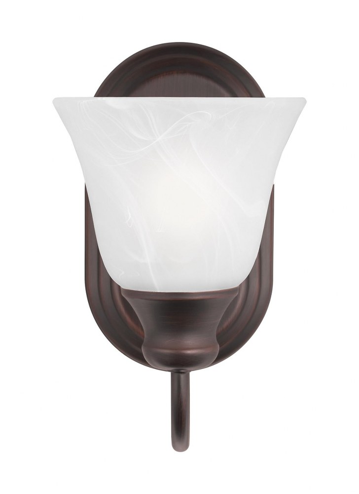 Sea Gull Lighting-41939EN3-710-Windgate - One Light Wall/Bath Bar Bronze LED Bronze Finish with Alabaster Glass