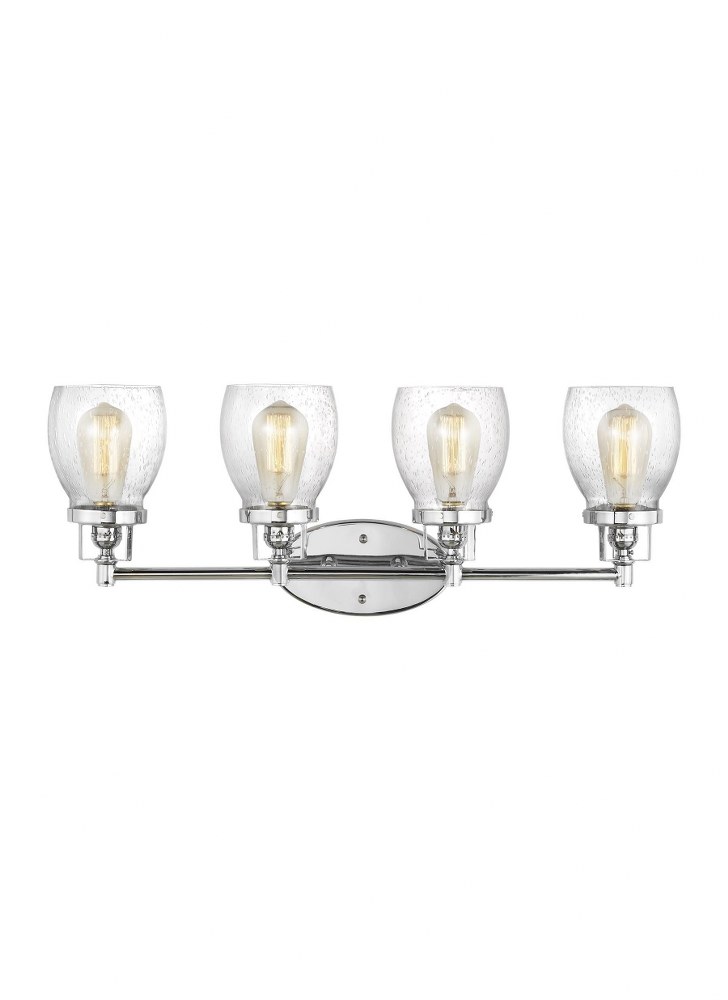Sea Gull Lighting 4414503-782 Belton Three-Light Bath or Wall Light Fixture with Clear Seeded Glass Shades Heirloom Bronze Finish