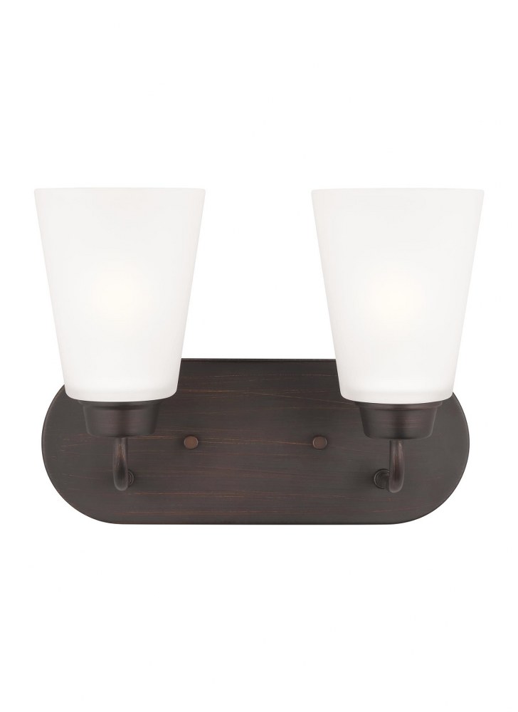 Sea Gull Lighting-4415202-710-Kerrville - 2 Light Bath Vanity   Bronze Finish with Satin Etched Glass