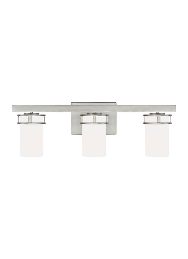 Sea Gull Lighting-4421603EN3-962-Robie - 3 Light Bath Vanity Brushed Nickel LED Chrome Finish with Etched/White Glass