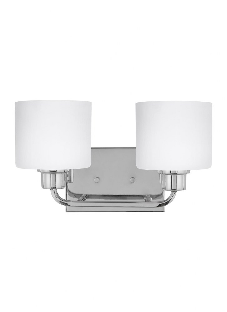 Sea Gull Lighting-4428802EN3-05-Canfield - 2 Light Bath Vanity Chrome LED Brushed Nickel Finish with Etched/White Glass