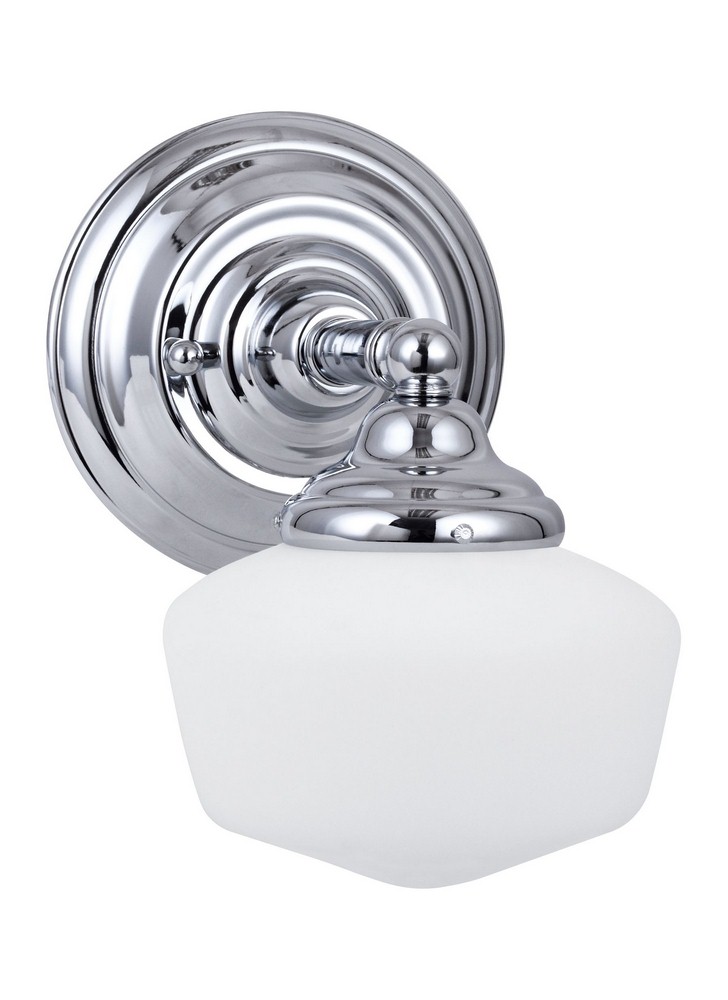 Sea Gull Lighting-44436-05-Academy - One Light Wall/Bath Vanity   Chrome Finish with Satin White Glass