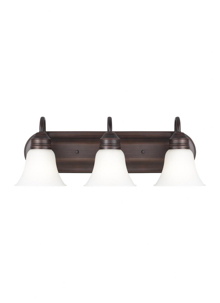 Sea Gull Lighting-44852-710-Three-Light Gladstone Wall/Bath Bronze Incandescent Bronze Finish with Satin Etched Glass