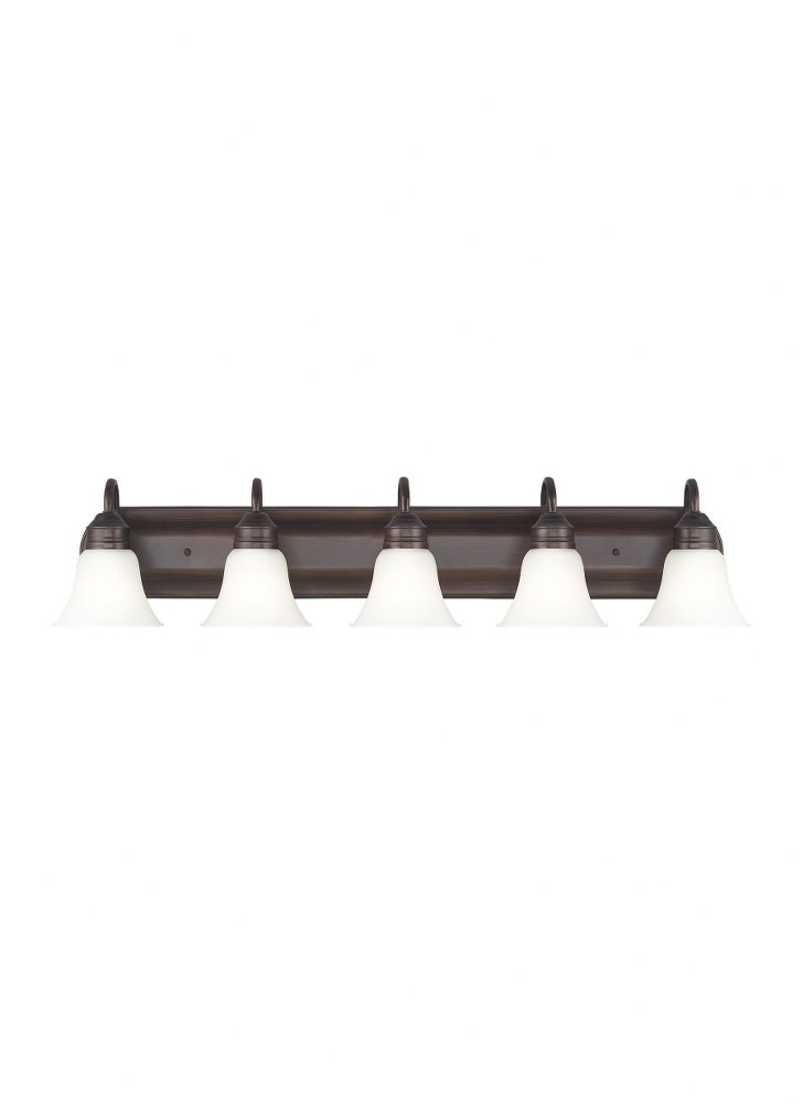 Sea Gull Lighting-44854-710-Gladstone - 5 Light Wall Bath Sconce Bronze Incandescent Bronze Finish with Satin Etched Glass