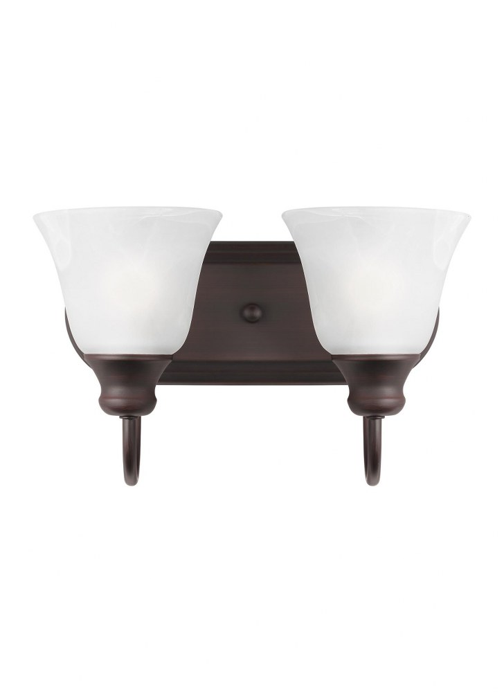 Sea Gull Lighting-44940-710-Windgate - 2 Light Wall Bath Sconce Incandescent Lamping  Bronze Finish with Alabaster Glass