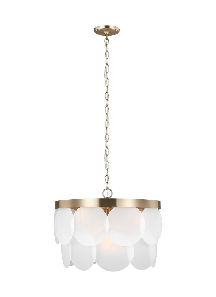 Sea Gull Lighting-5102506-848-Mellita - 6 Light Pendant Satin Brass Incandescent Midnight Black Finish with Satin Etched Glass