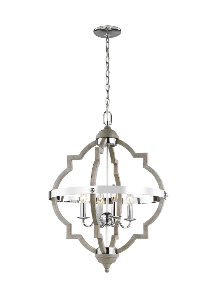 Sea Gull Lighting-5124904-872-Socorro - Four Light Hall Foyer Washed Pine Incandescent Stardust Finish