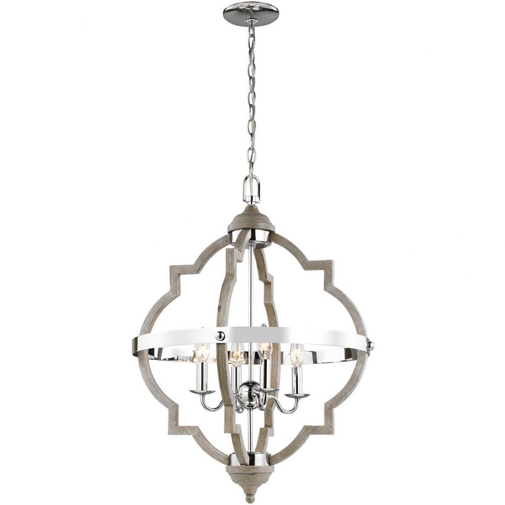 Sea Gull Lighting-5124904EN-872-Socorro - Four Light Hall Foyer Washed Pine LED Stardust Finish