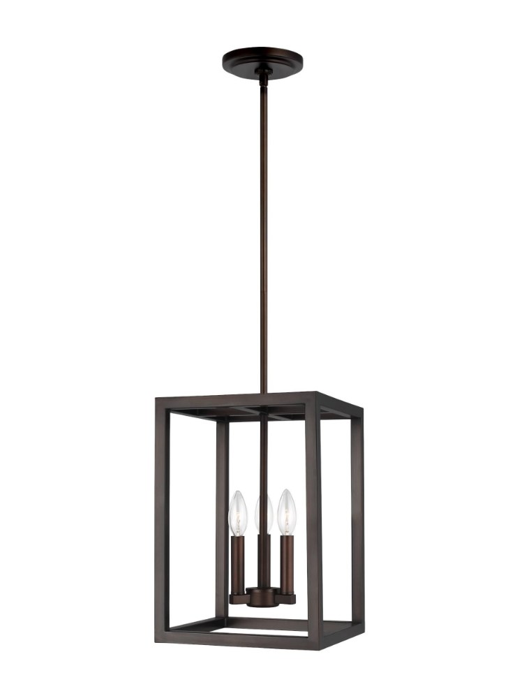 Sea Gull Lighting-5134503-710-Moffet Street - 3 Light Small Hall Foyer Bronze Incandescent Satin Brass Finish