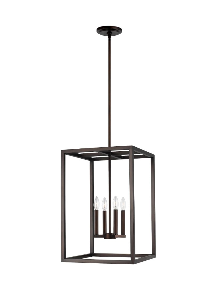 Sea Gull Lighting-5134504-710-Moffet Street - 4 Light Medium Hall Foyer Bronze Incandescent Satin Brass Finish