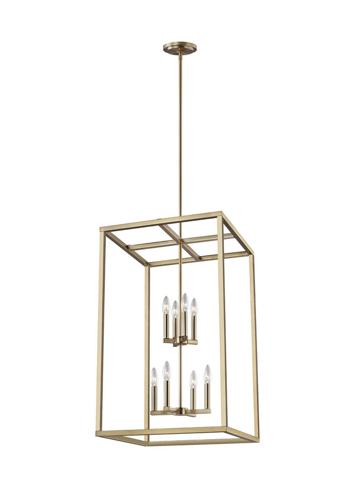 Sea Gull Lighting-5134508-848-Moffet Street - 8 Light Large Foyer Satin Brass Incandescent Satin Brass Finish