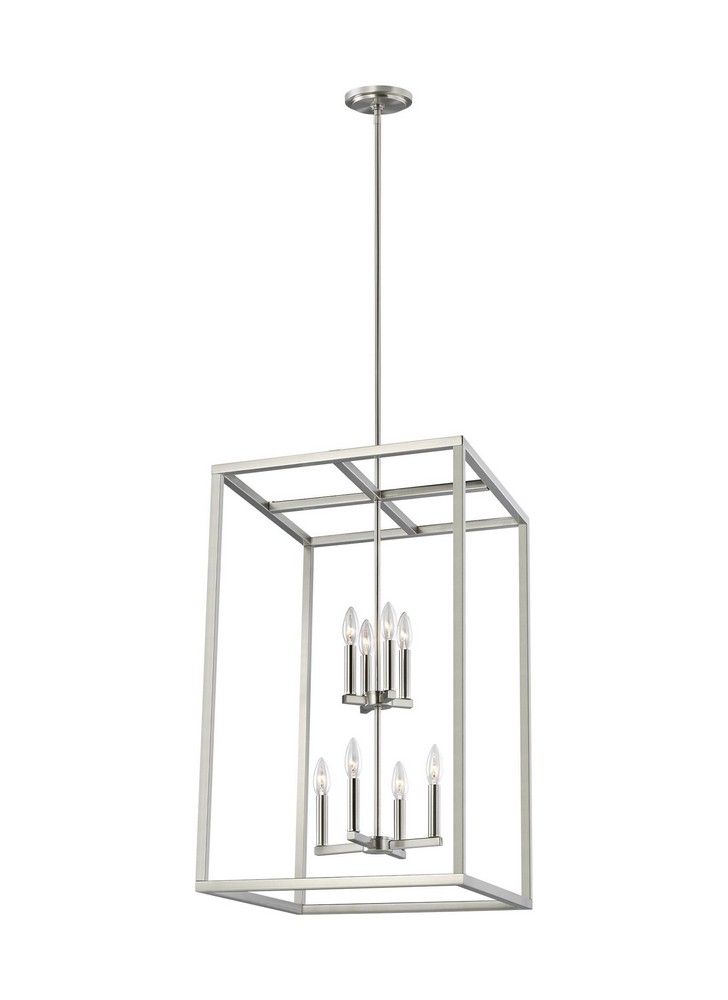 Sea Gull Lighting-5134508-962-Moffet Street - 8 Light Large Foyer Brushed Nickel Incandescent Satin Brass Finish