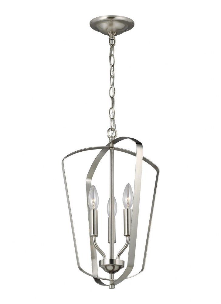 Sea Gull Lighting-5134903EN-962-Romee - 3 Light Small Hall Foyer Brushed Nickel LED Chrome Finish