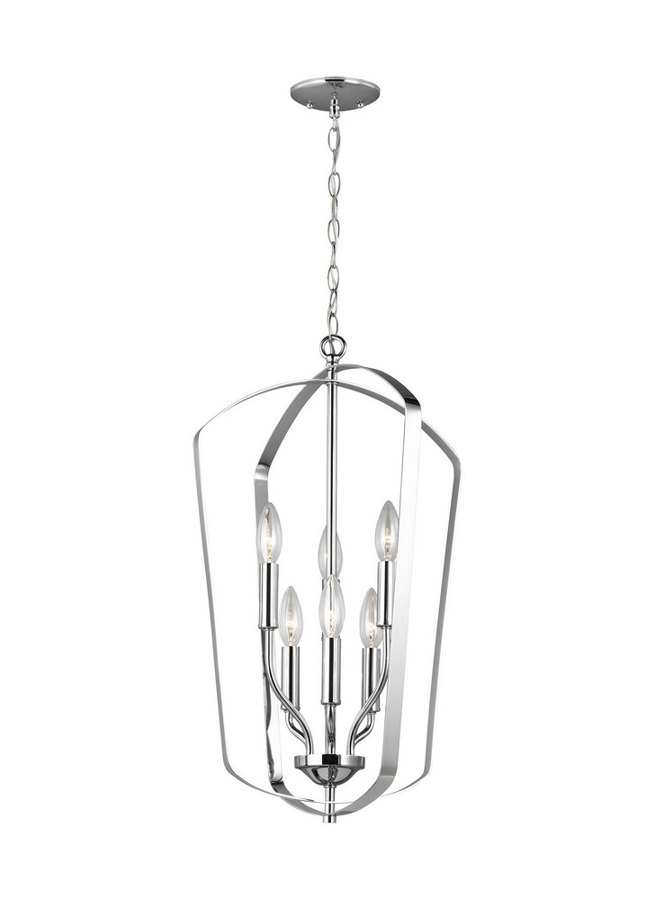 Sea Gull Lighting-5134906-05-Romee - 6 Light Medium Hall Foyer Chrome Incandescent Chrome Finish