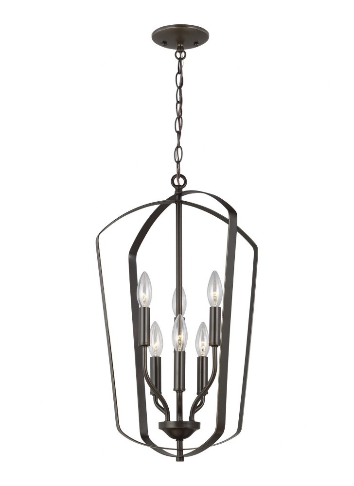 Sea Gull Lighting-5134906EN-710-Romee - 6 Light Medium Hall Foyer Bronze LED Chrome Finish