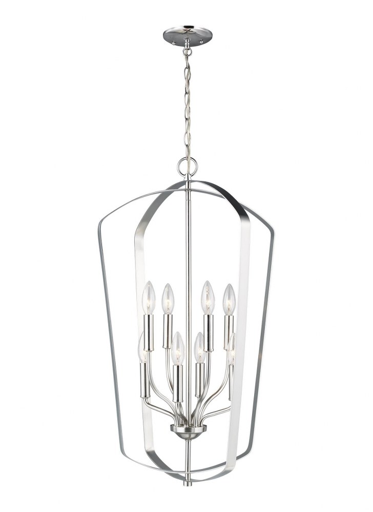 Sea Gull Lighting-5134908EN-962-Romee - 8 Light Large Foyer Brushed Nickel LED Bronze Finish