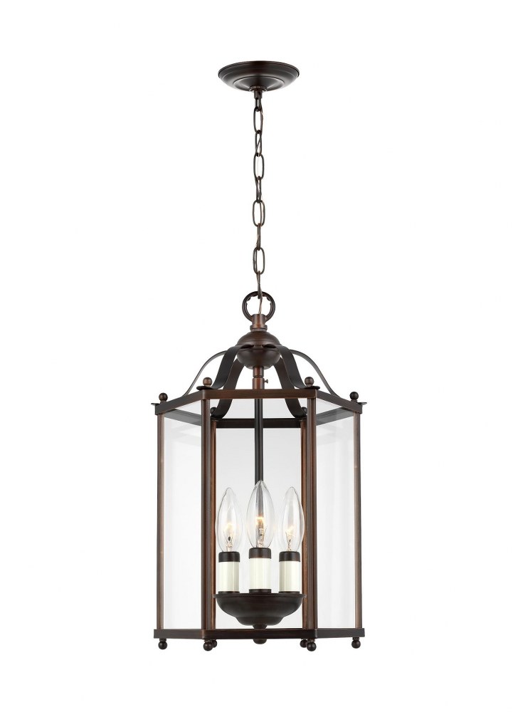 Sea Gull Lighting-5232-710-Bretton - 2 Light Semi-Flush Convertible Pendant in Traditional Style - 7.25 inches wide by 12 inches high Incandescent Lamping  Bronze Finish with Clear Glass