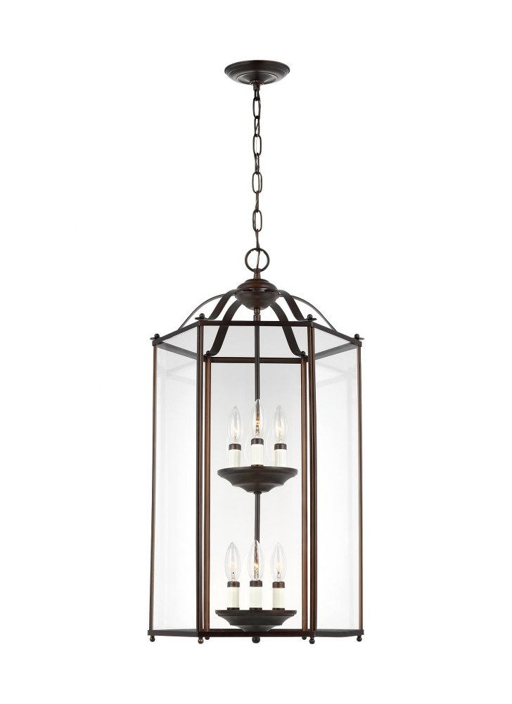 Sea Gull Lighting-5233-710-Bretton - 6 Light Hall Foyer Bronze Incandescent Bronze Finish with Clear Glass