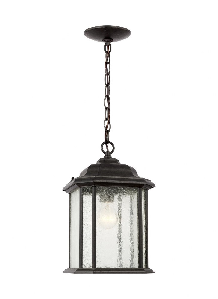 Sea Gull Lighting-60031-746-Kent - 1 Light Outdoor Pendant in Traditional Style - 8.38 inches wide by 15.25 inches high Oxford Bronze  Black Finish with Clear Beveled Glass