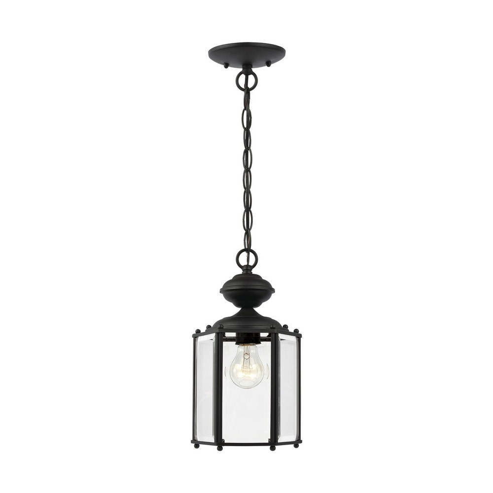 Sea Gull Lighting-6008-12-One Light Outdoor in Traditional Style - 7 inches wide by 12.5 inches high Black  Polished Brass