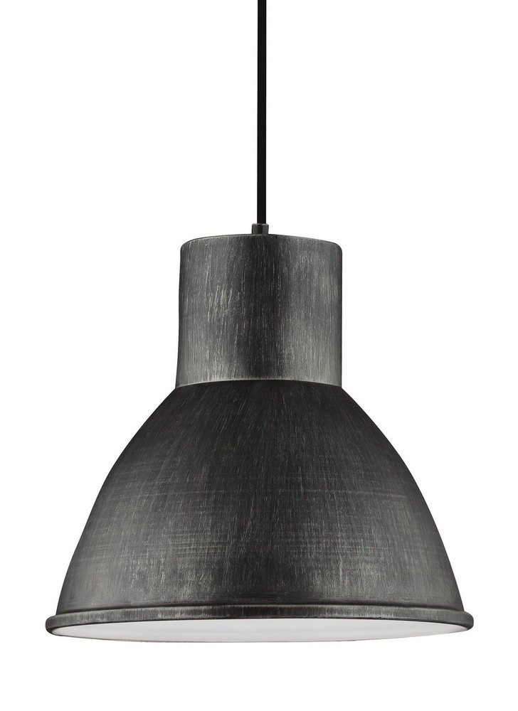 Sea Gull Lighting-6517401-846-Division Street - One Light Down Pendant in Contemporary Style - 15.25 inches wide by 14.75 inches high Stardust Incandescent Brushed Nickel Finish