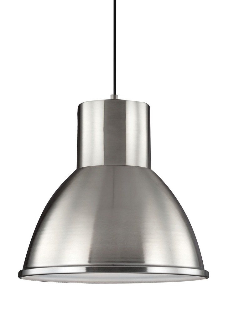 Sea Gull Lighting-6517401-962-Division Street - One Light Down Pendant in Contemporary Style - 15.25 inches wide by 14.75 inches high Brushed Nickel Incandescent Brushed Nickel Finish