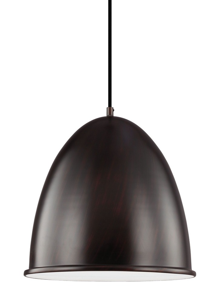 Sea Gull Lighting-6525401-710-Hudson Street - One Light Pendant in Transitional Style - 15.75 inches wide by 15.88 inches high Bronze Incandescent Stardust Finish