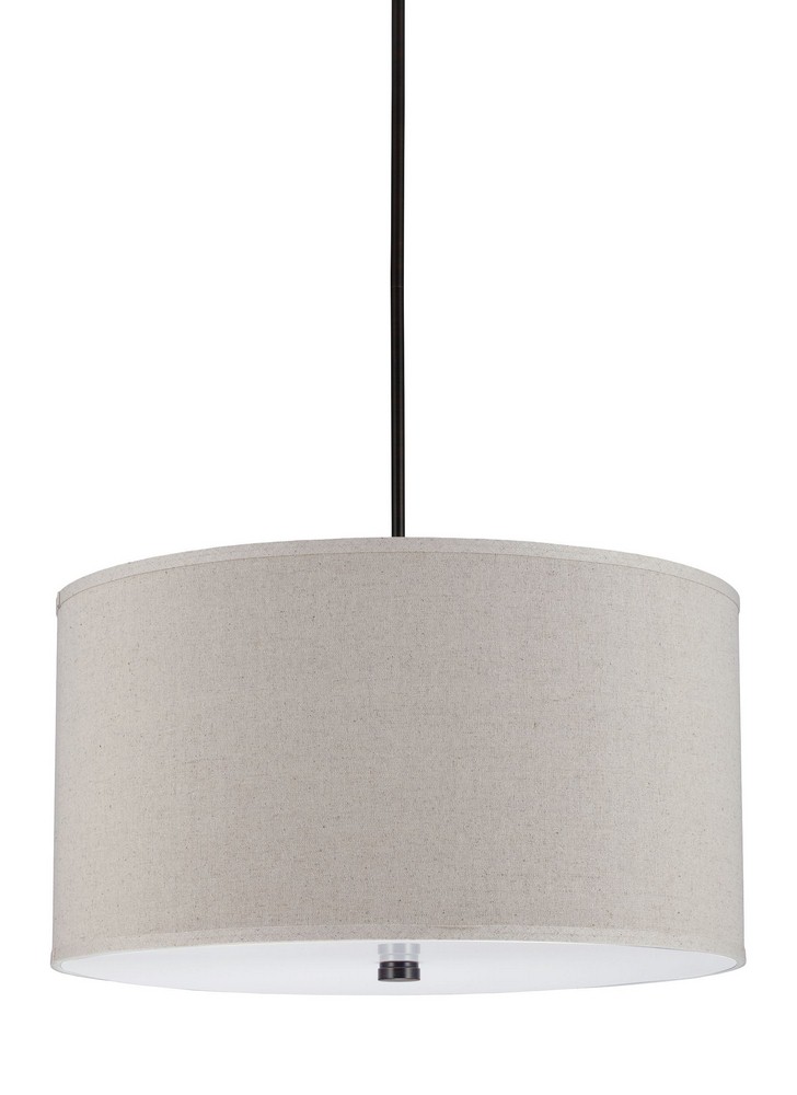Sea Gull Lighting-65262-710-Dayna - Four Light Pendant in Contemporary Style - 24 inches wide by 13 inches high   Burnt Sienna Finish with White�Acrylic/Linen Fabric Shade