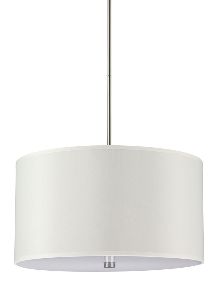 Sea Gull Lighting-65262-962-Dayna - Four Light Pendant in Contemporary Style - 24 inches wide by 13 inches high Brushed Nickel Incandescent Brushed Nickel Finish with White�Acrylic/Faux Silk Fabric 