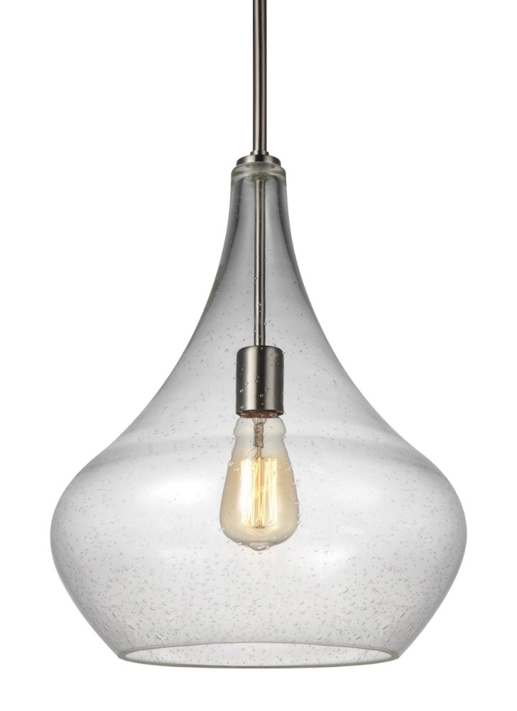 Sea Gull Lighting-6528201-962-Mora - 1 Light Pendant   Brushed Nickel Finish with Clear Glass