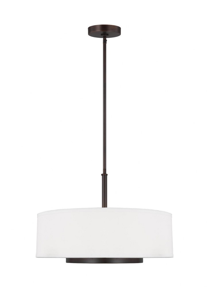 Sea Gull Lighting-6628003-710-Nance - 3 Light Pendant in Transitional Style - 19.25 inches wide by 13.5 inches high Incandescent Lamping  Bronze Finish with Satin Etched Glass