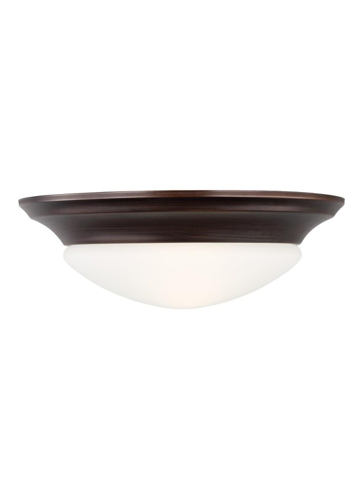 Sea Gull Lighting-75434-710-Nash - 1 Light Flush Mount in Contemporary Style - 11.5 inches wide by 4 inches high Incandescent Lamping  Bronze Finish with Satin Etched Glass