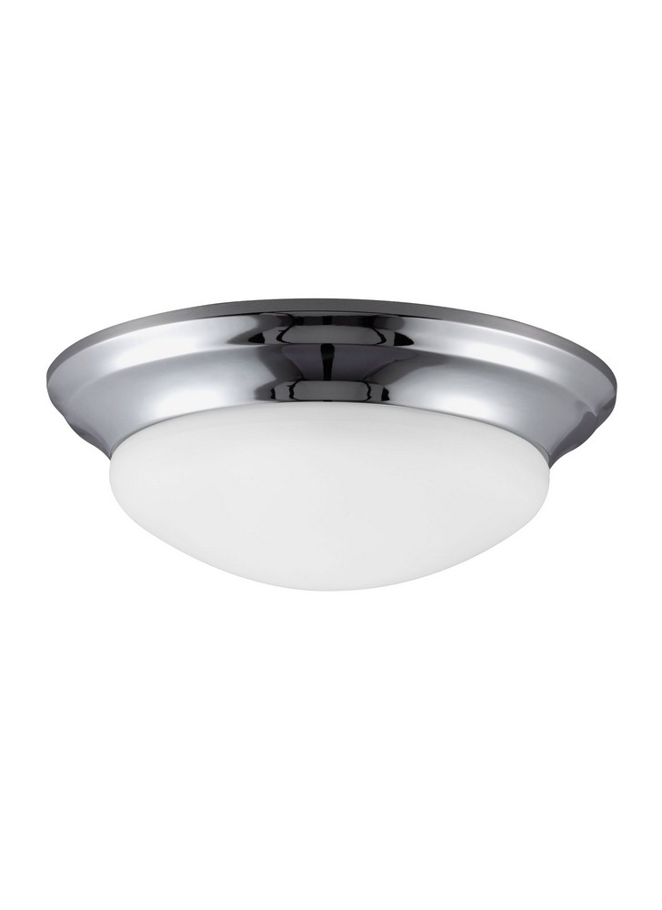 Sea Gull Lighting-75435-05-Nash - Two Light Flush Mount   Chrome Finish with Satin Etched Glass