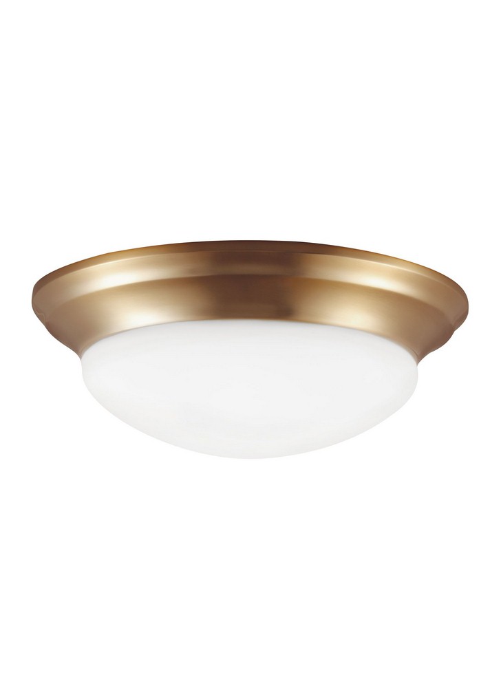 Sea Gull Lighting-75435-848-Nash - Two Light Flush Mount Satin Brass Incandescent Nash - Two Light Flush Mount