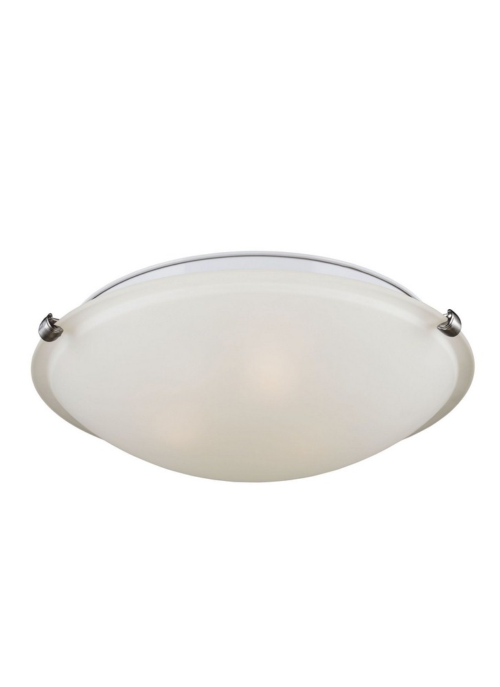 Sea Gull Lighting-7543503-962-Nash - 2 Light Flush Mount in Transitional Style - 16.25 inches wide by 4 inches high Brushed Nickel Incandescent Brushed Nickel Finish with Satin Etched Glass