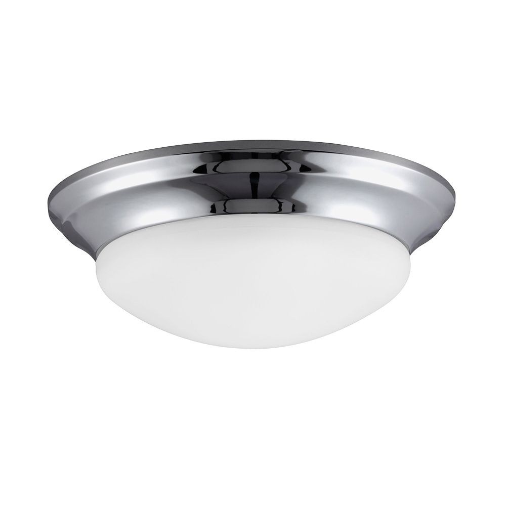 Sea Gull Lighting-75436-05-Nash - 3 Light Flush Mount in Contemporary Style - 16.75 inches wide by 5.5 inches high   Chrome Finish with Satin Etched Glass