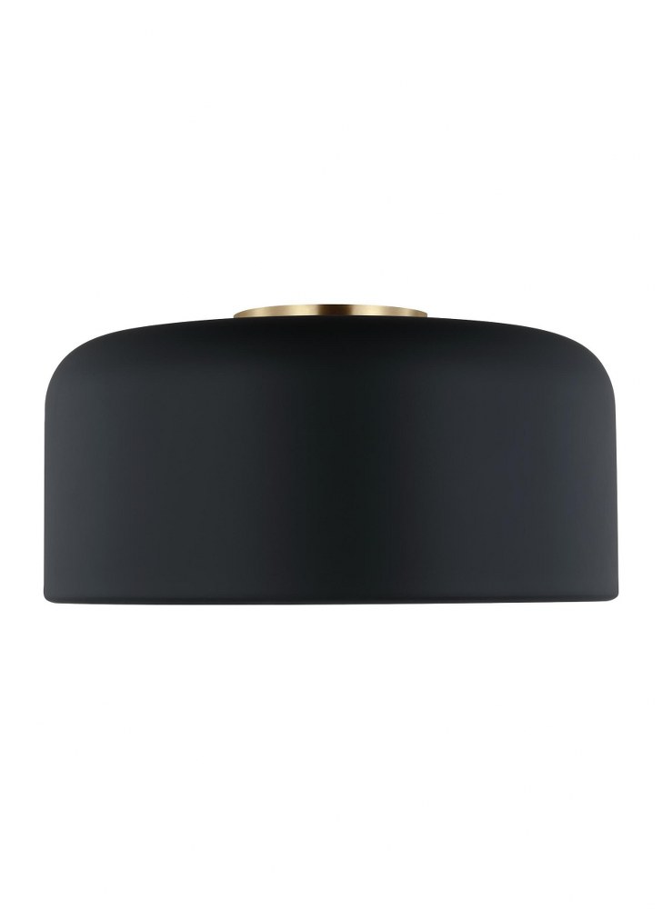 Sea Gull Lighting-7605401-112-Malone - 1 Light Medium Flush Mount In Casual Style-7 Inches Tall and 13.75 Inches Wide Midnight Black Incandescent