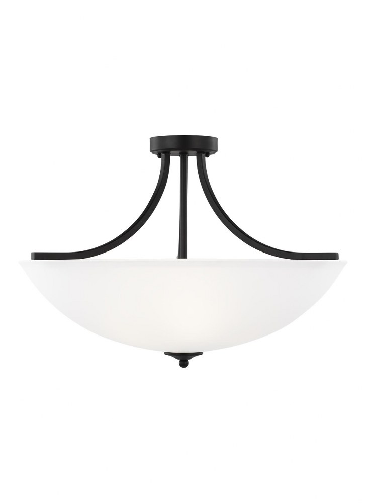 Sea Gull Lighting-7716504-112-Geary - 4 Light Large Semi-Flush Convertible Pendant in Transitional Style - 25 inches wide by 18.5 inches high Incandescent Lamping  Midnight Black Finish with Satin Etc